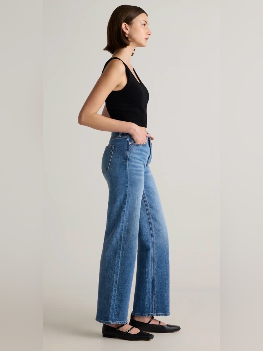 QUINCE WOMENS BELLA STRECH WIDE LEG JEANS! - Picture 10 of 13